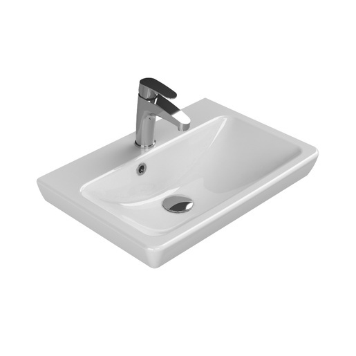Turkuaz CeraStyle Porto White umivaonik (lavabo) 55,5x38x7 konzolni sa rupom za bateriju i prelivom 68000U