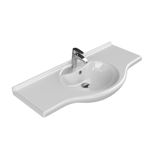 Turkuaz CeraStyle Nil White umivaonik (lavabo) 106x50x5 konzolni sa rupom za bateriju i prelivom 66700U