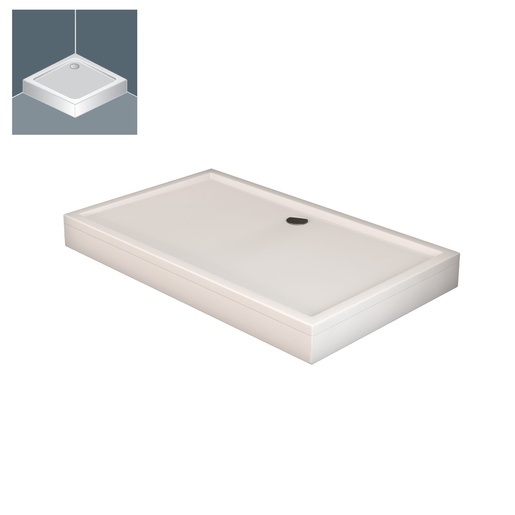 Kolpa San Flamenco White 90x120x15.5 tuš kada četvrtasta ugradna od sanitarnog akrila sa oblogom i postoljem sa odlivom Ă90mm 755540