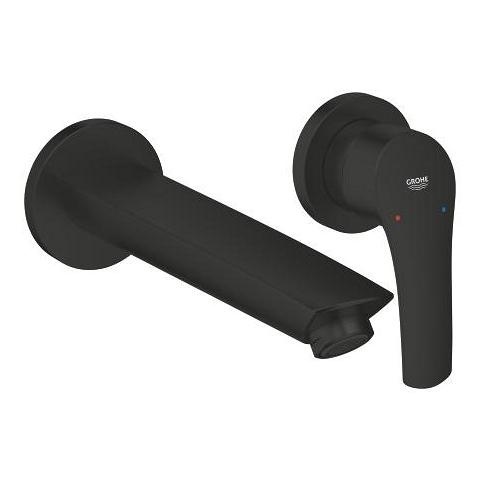 Grohe 293382433 Eurosmart Black Matt zidna baterija (slavina) za umivaonik sa odlivnim ventilom sifona nezatvorivim