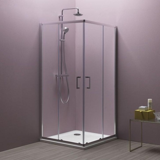 Kolpa San Eco Quat 80x80 Chrome tuš kabina četvrtasta visine 1850mm sa kaljenim providnim staklom debljine 5mm 538550