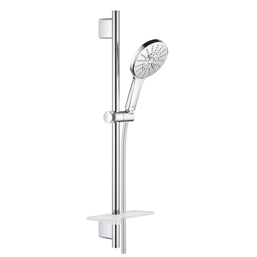Grohe 26575000 Rainshower Smartactive 130 Chrome ručni tuš sa 3 mlaza, usponska šipka za tuš, Silverflex 1750 crevo za tuš i Easyreach polica