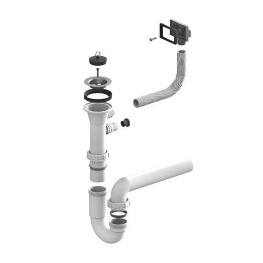 Alveus 1011717 odlivni ventil sifona sa odlivno-prelivnom garniturom sifona