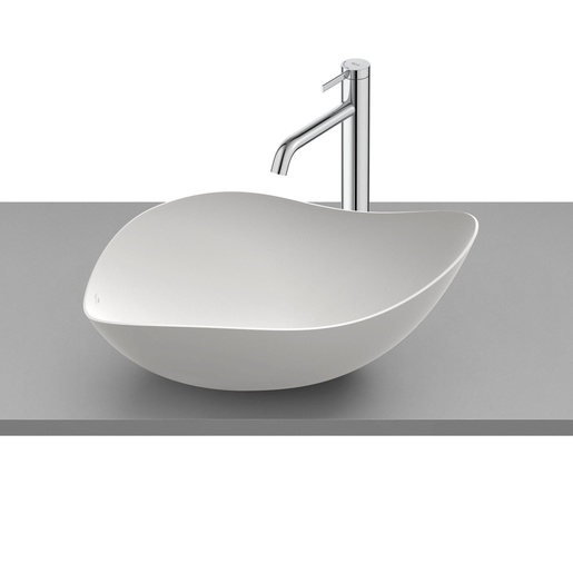 Roca A327A13620 Ruy Ohtake Matt White FineceramicÂ® umivaonik (lavabo) 55x38x18 nadgradni ovalni asimetrični sa poklopcem za odliv