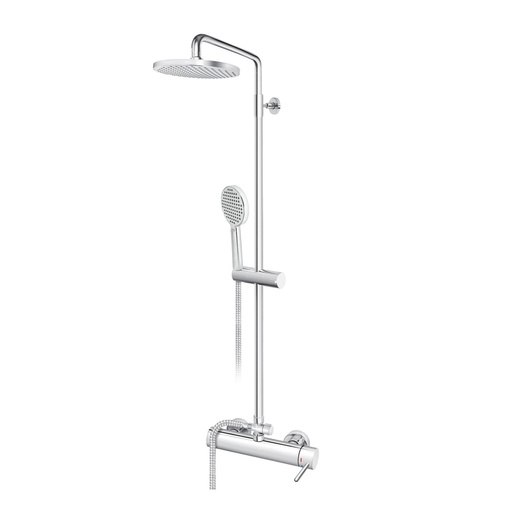 Rosan JZ37251 Zerro 220 Chrome tuš sistem usponski sa baterijom, ručnim tuš setom i okruglim nadglavnim tušem