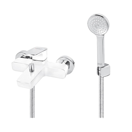 Rosan 133101W Stolz White/Chrome baterija (slavina) za tuš sa izlivom, crevom, ručnim tušem i držačem ručnog tuša