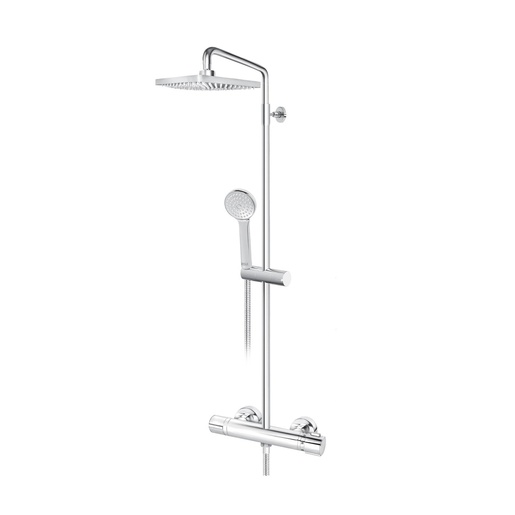 Rosan 1T37252 Stolz Thermo 250 Chrome kompletni tuš sistem termostatski sa ručnim tuš setom i četvrtastim nadglavnim tušem