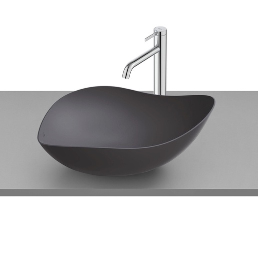 Roca A327A13080 Ruy Ohtake Matt Black FineceramicÂ® umivaonik (lavabo) 55x38x18 nadgradni ovalni asimetrični sa poklopcem za odliv