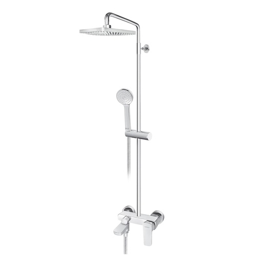 Rosan 137352 Stolz 250 Chrome kompletni tuš sistem sa izlivom, ručnim tuš setom i četvrtastim nadglavnim tušem