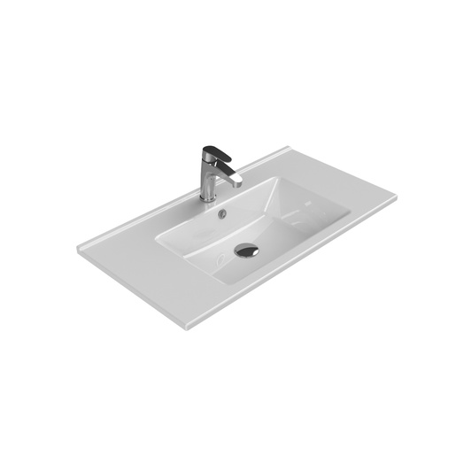 Turkuaz CeraStyle Arte White umivaonik (lavabo) 85x45,1x2,5 konzolni sa rupom za bateriju i prelivom 67500U