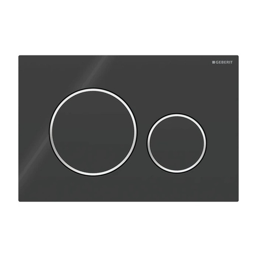 Geberit 115.882.KM.1 Sigma20 Black / Gloss Chrome taster za ugradne vodokotliće dvokoličinski okrugli