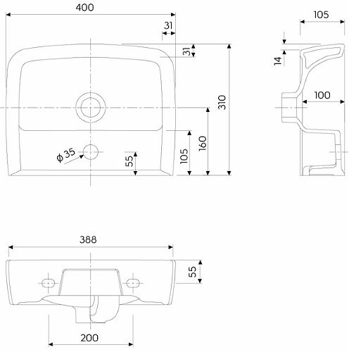 Geberit Lavabo 40 REKORD za toaletni ormarić K91942