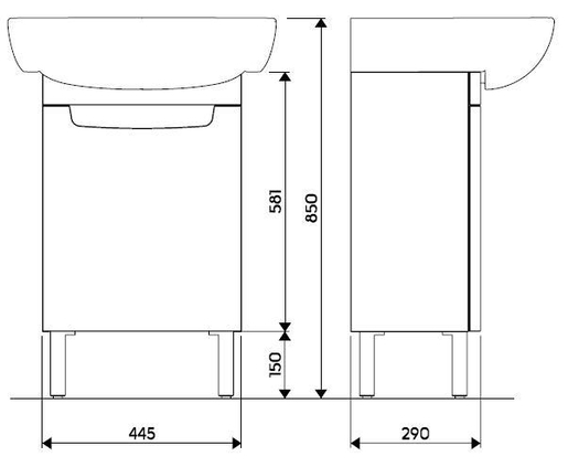 Geberit REKORD ormarić za lavabo 40 cm beli 89387/89541