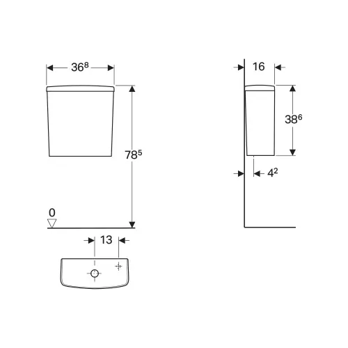 Geberit WC kotlić za monoblok SELNOVA SQUARE priključak odozdo