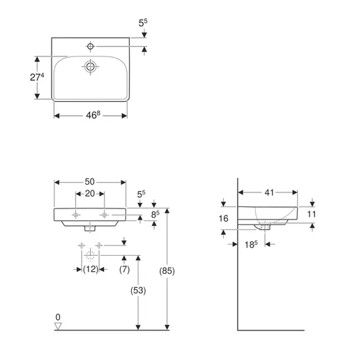 Geberit Lavabo 50 Smyle Square