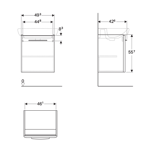 Geberit Ormarić za lavabo 60 SELNOVA SQUARE vrata