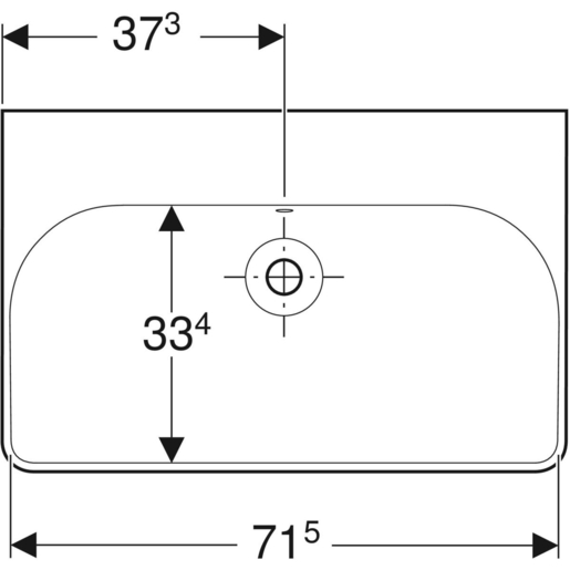 Geberit Lavabo 75 SMYLE Square bez rupe