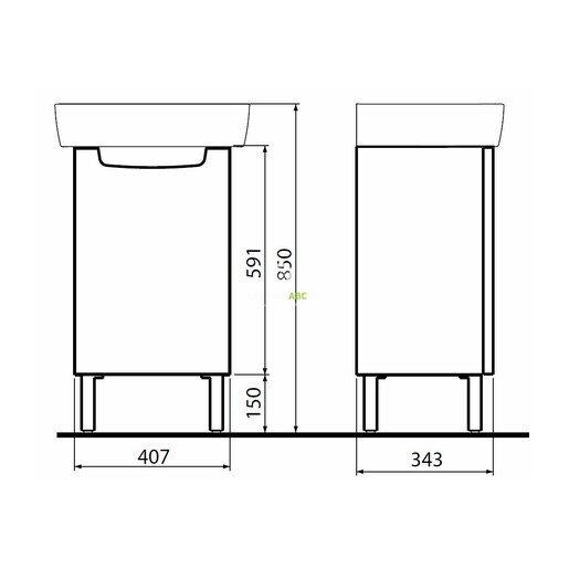 Geberit REKORD ormarić za lavabo 50 cm beli 89389/89543