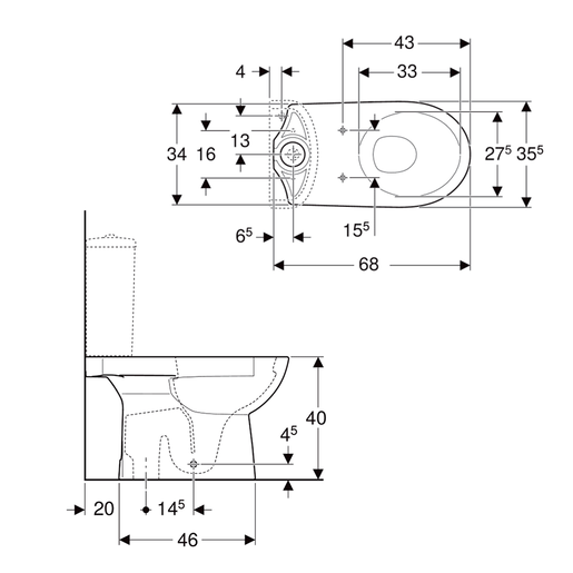 Geberit WC šolja za monoblok SELNOVA simplon