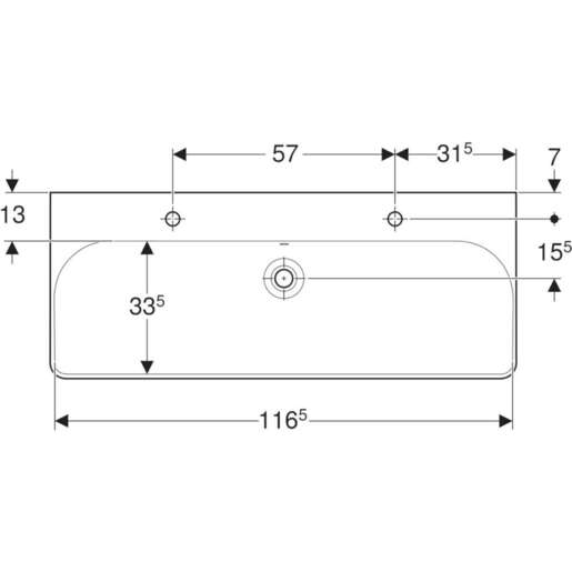 Geberit Lavabo 120 SMYLE Square 2 R na sredini