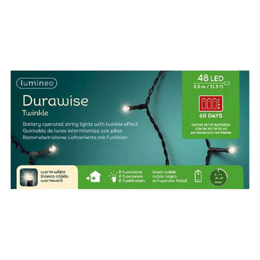 LED novogodišnje lampice baterija 8 funkcija topla bela L350cm Lumineo 497121