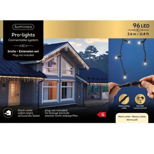 LED rasveta 96 lampica dužina 3,6m toplo bela bez treperenja 493713