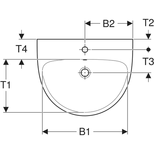Geberit Lavabo 65 SELNOVA ovalni R na sredini