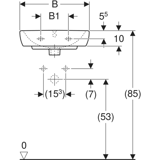 Geberit Lavabo 50 SELNOVA SQUARE