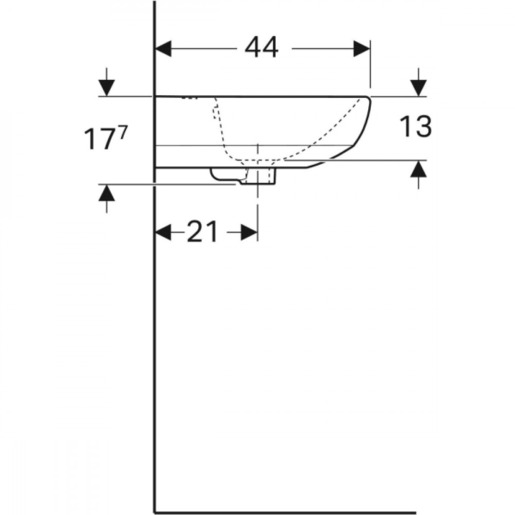 Geberit Lavabo 60 SELNOVA ovalni R na sredini