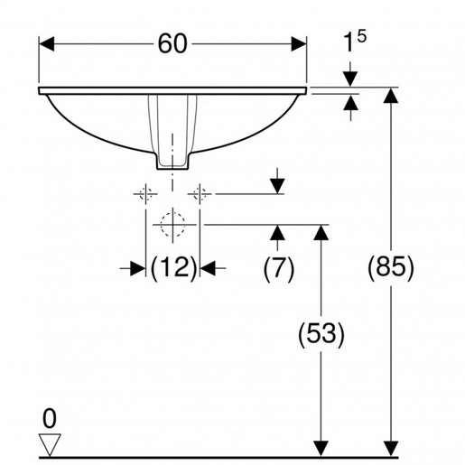 Geberit Lavabo 60 SELNOVA SQUARE podgradni