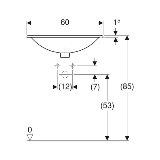 Geberit Lavabo 60 SELNOVA SQUARE ugradni