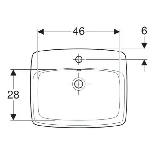 Geberit Lavabo 55 SELNOVA SQUARE ugradni