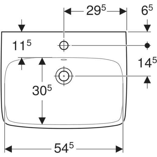 Geberit Lavabo 60 SELNOVA SQUAREe beli na sredini
