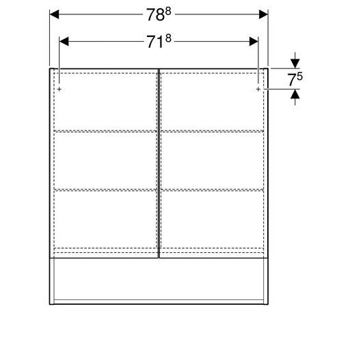 Geberit toaletni ormarić SELNOVA SQUARE ogledalo 79*85 lava, 2 vrata