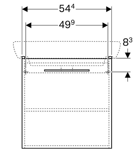 Geberit toaletni ormarić SELNOVA SQUARE 55 lava, mat, vrata