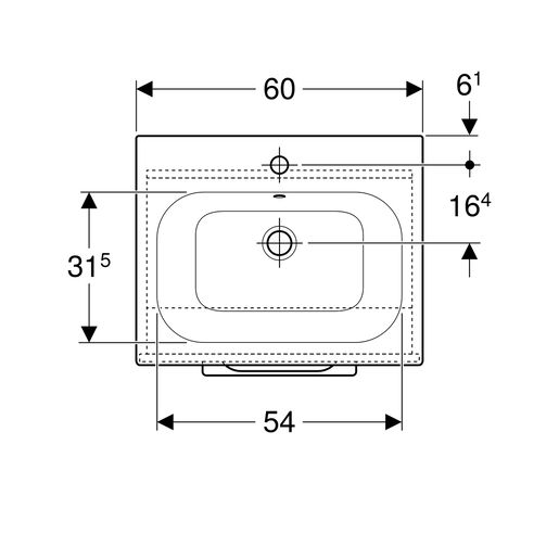 Geberit toaletni ormarić SELNOVA SQUARE 60, komplet, lava, mat 1 vrata
