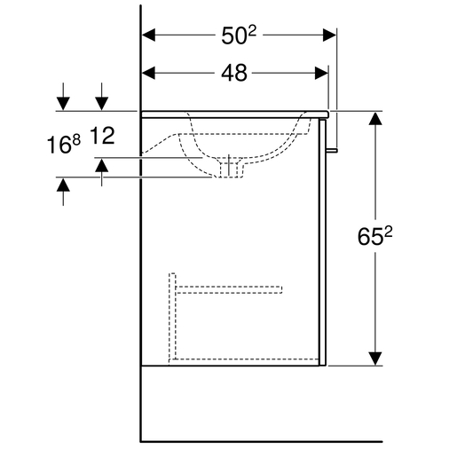 Geberit toaletni ormarić SELNOVA SQUARE 60, komplet, lava, mat 1 vrata