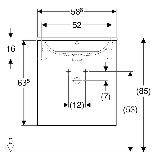 Geberit toaletni ormarić SELNOVA SQUARE 60, komplet, lava, mat 1 vrata