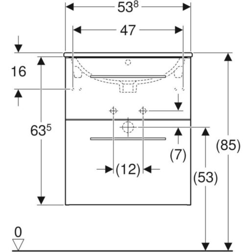 Geberit toaletni ormarić SELNOVA SQUARE 55 komplet, 2 fioke, američki orah