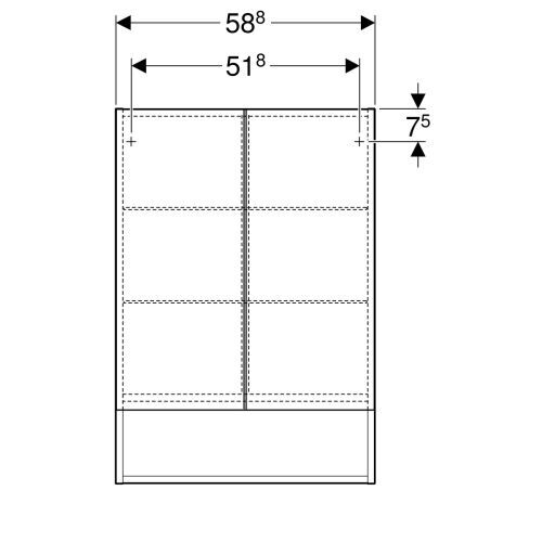 Geberit toaletni ormarić SELNOVA SQUARE ogledalo 59*85 orah,2 vrata