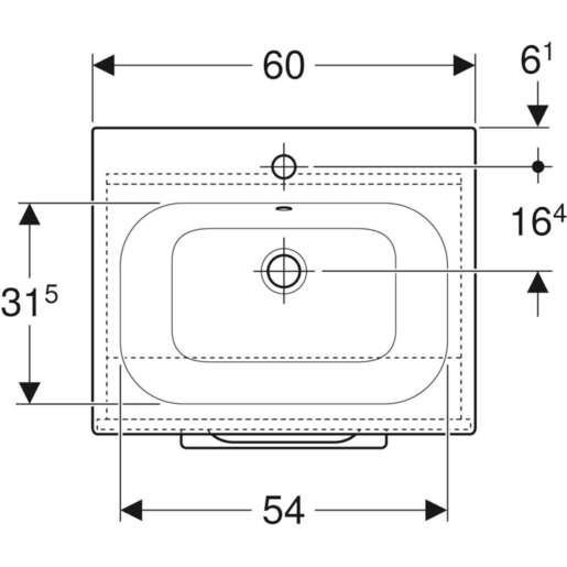 Geberit toaletni ormarić SELNOVA SQUARE 60, komplet, orah 1 vrata