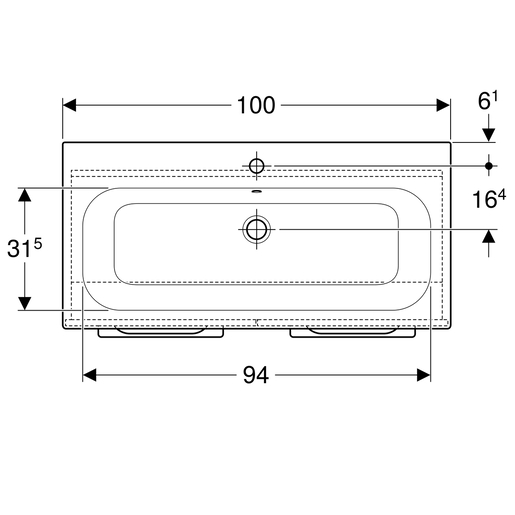 Geberit toaletni ormarić SELNOVA SQUARE 100 set, 2  vrata beli sjaj
