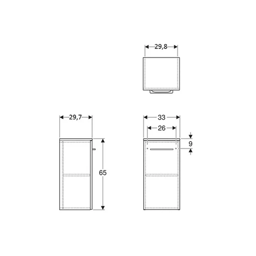 Geberit toaletni ormarić SELNOVA SQUARE 33*65 DD 1 vrata