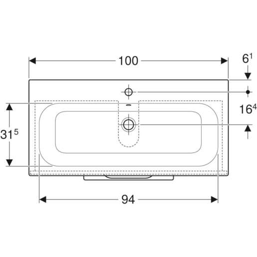 Geberit toaletni ormarić SELNOVA SQUARE 100, 2 fioke beli, visoki sjaj