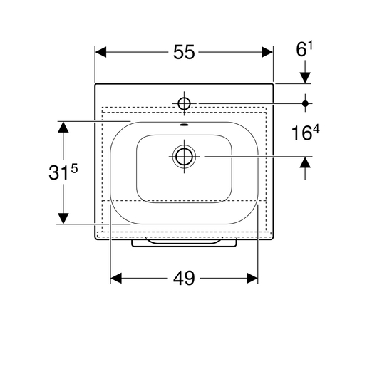 Geberit toaletni ormarić SELNOVA SQUARE 55 komplet, beli, lakirani 1 vrata