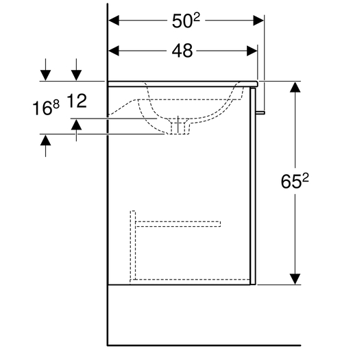 Geberit toaletni ormarić SELNOVA SQUARE 55 komplet, beli, lakirani 1 vrata