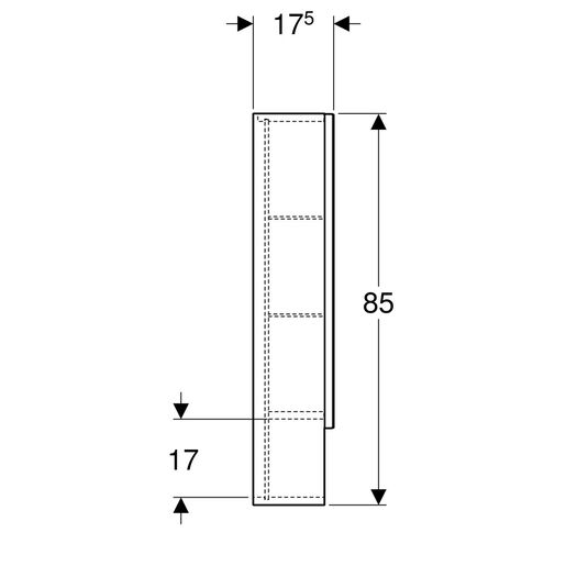 Geberit toaletni ormarić SELNOVA SQUARE ogledalo 79*85 orah, 2 vrata