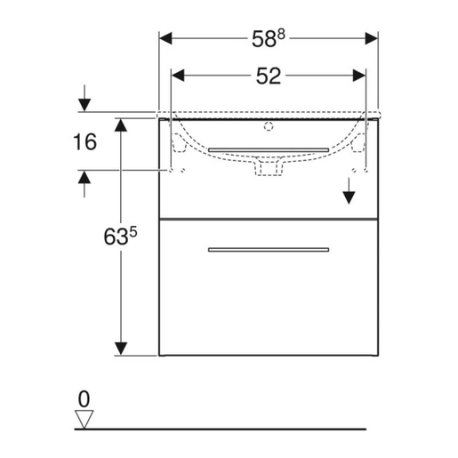 Geberit toaletni ormarić SELNOVA SQUARE  60cm  svetli orah donji deo