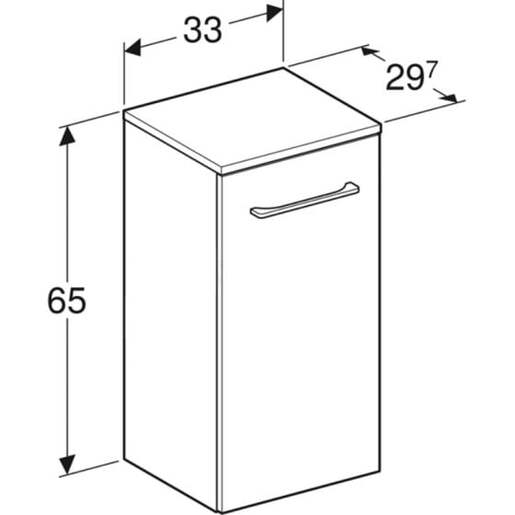 Geberit toaletni ormarić SELNOVA SQUARE 33*65 lava DD
