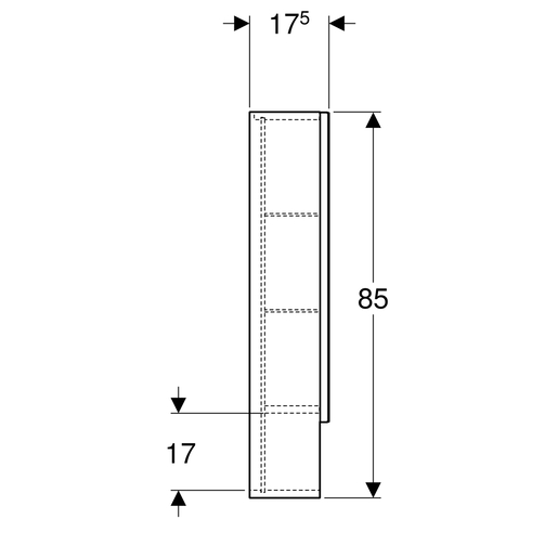 Geberit toaletni ormarić SELNOVA SQUARE ogledalo 59*85 svetli orah